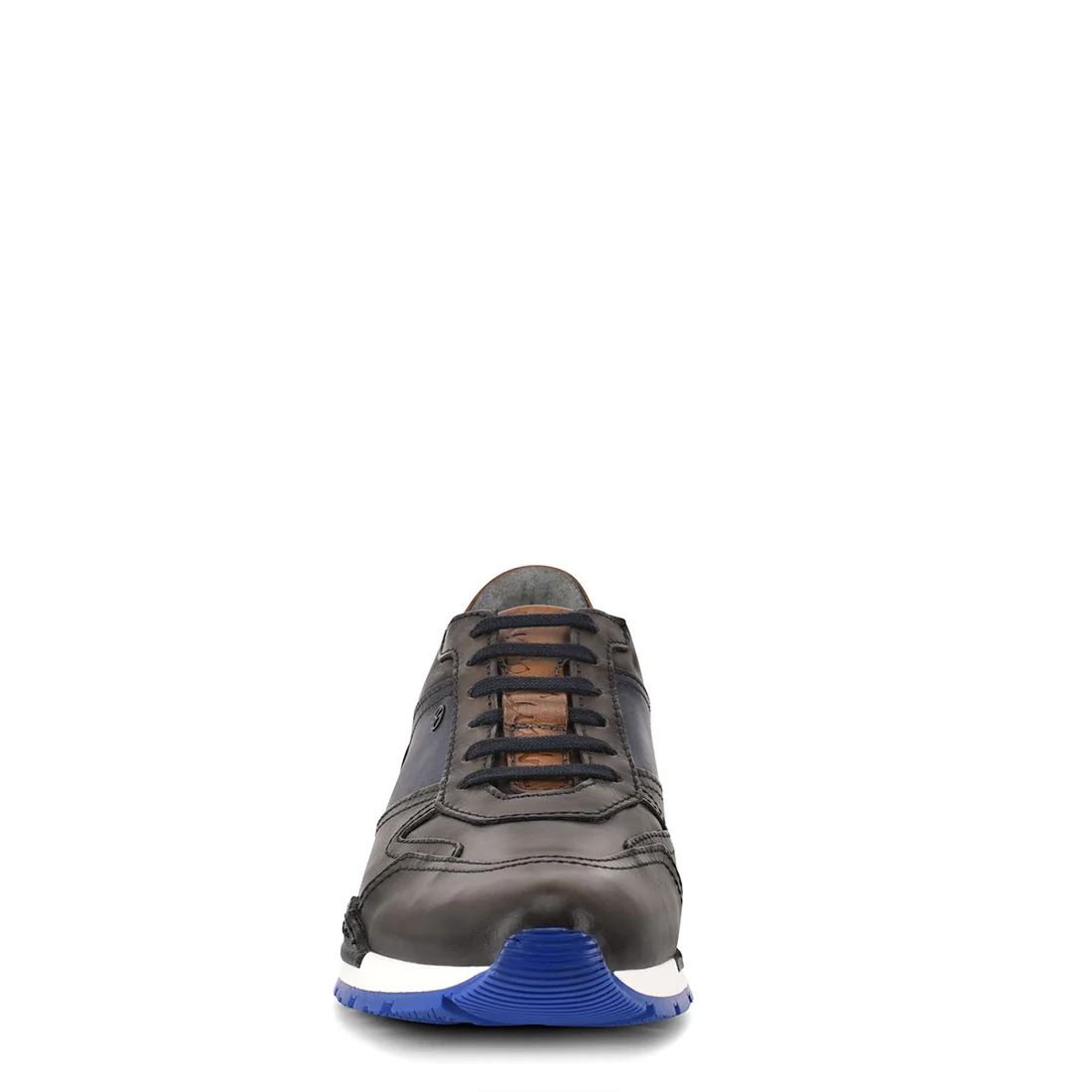 Cuadra | Hand-Painted Blue Leather Sneakers