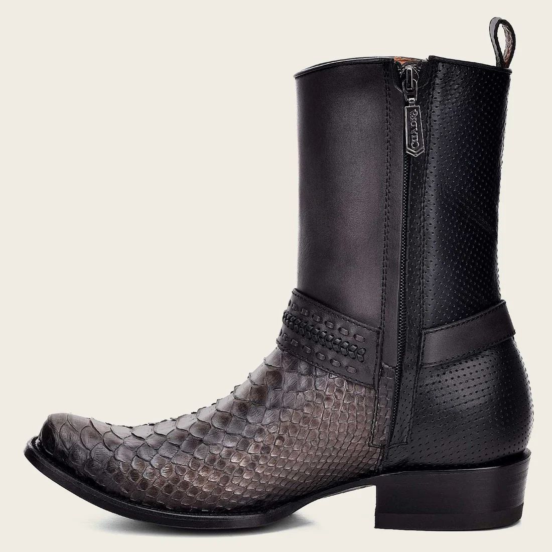 Cuadra | Handwoven Grey Leather Boot