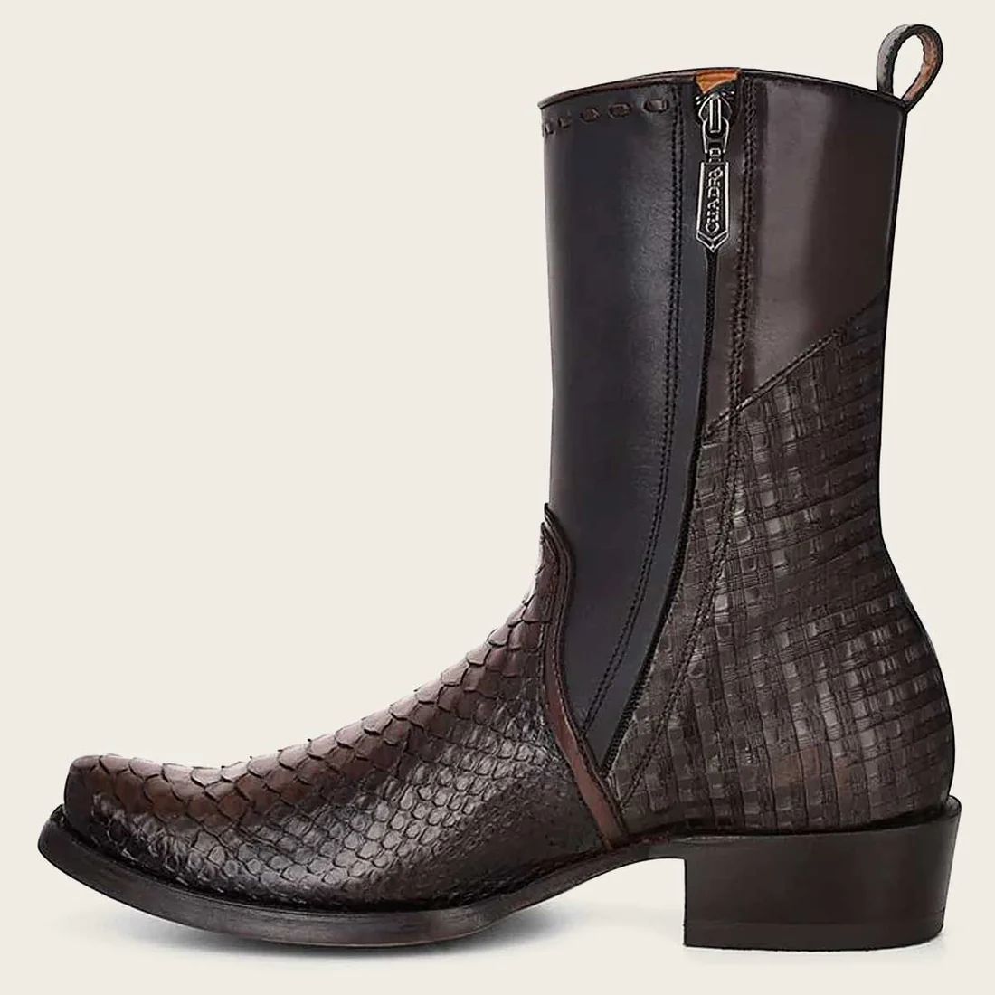 Cuadra | Handcrafted Black Exotic Leather Boot