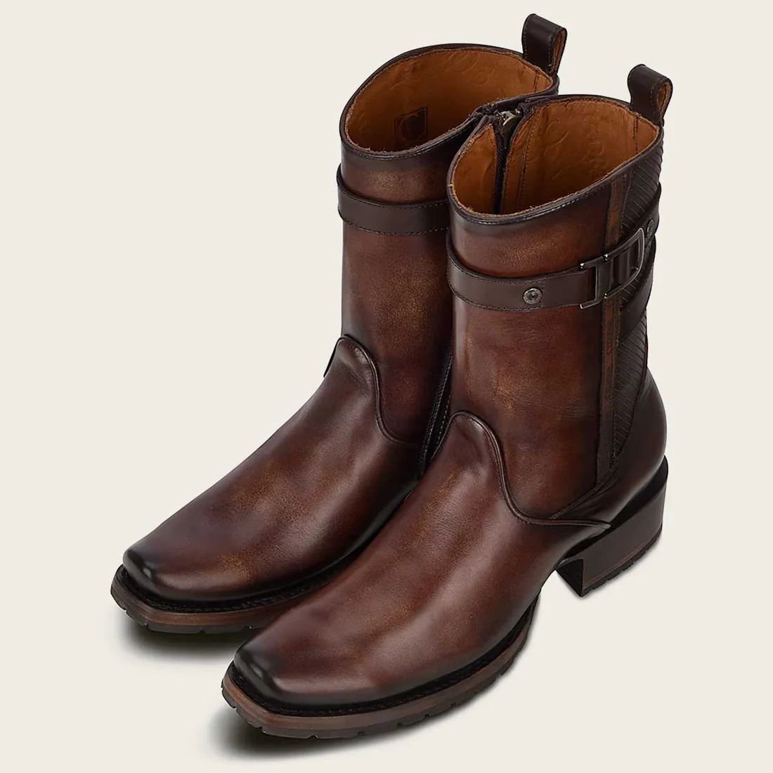 Cuadra | Hand-Painted Brown Leather Urban Boot