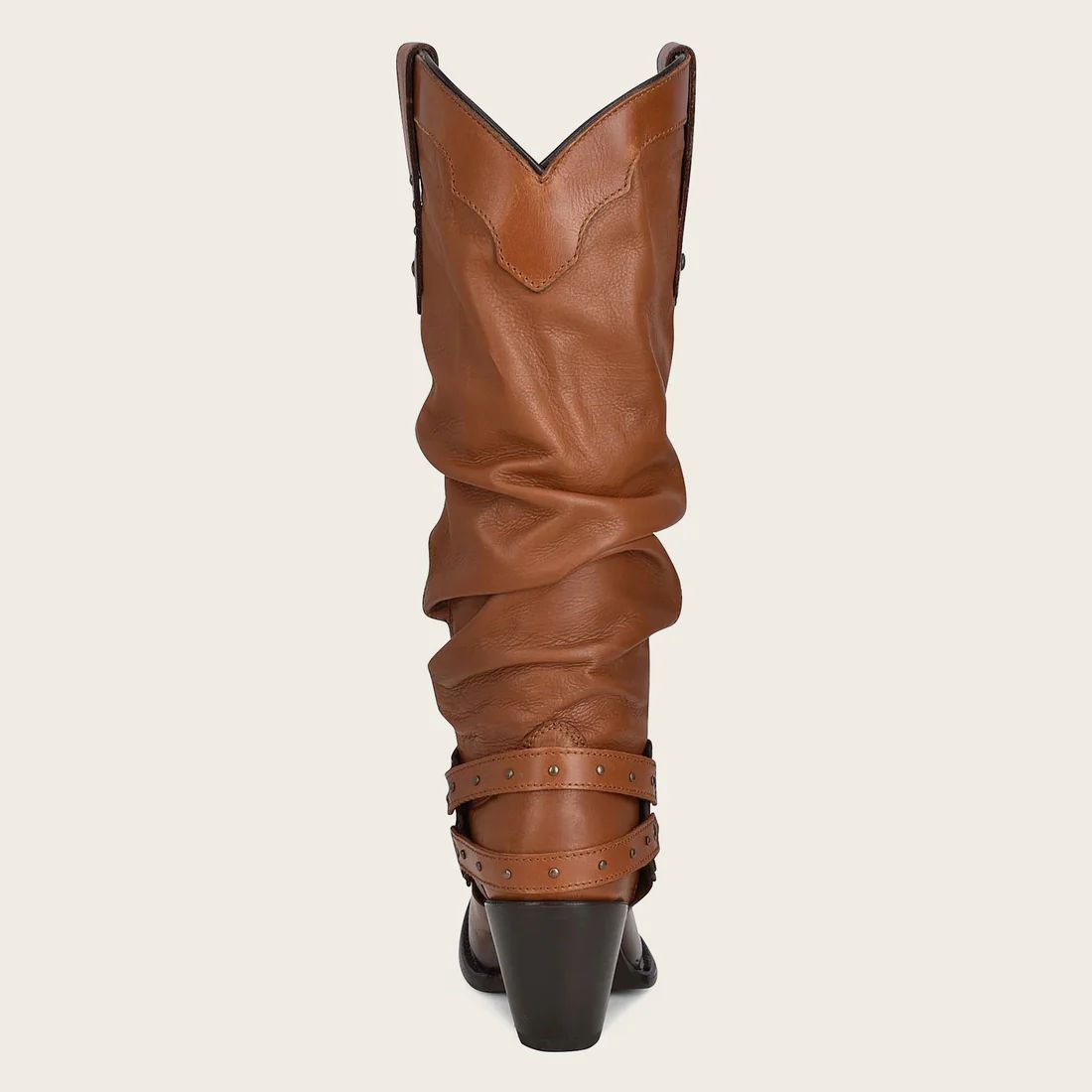 Cuadra | Engraved Honey Leather Tall Boot