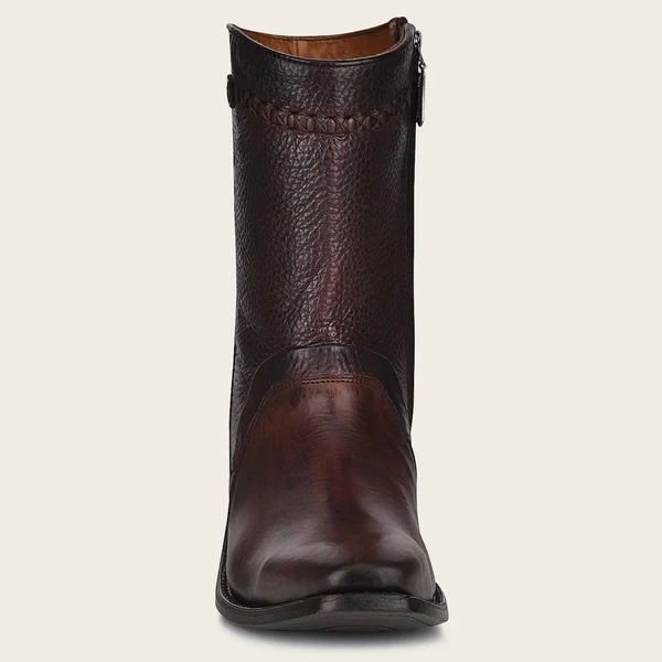 Cuadra | Hand-Painted Brown Contrasting Texture Leather Boot