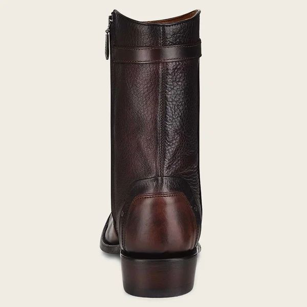 Cuadra | Hand-Painted Brown Contrasting Texture Leather Boot