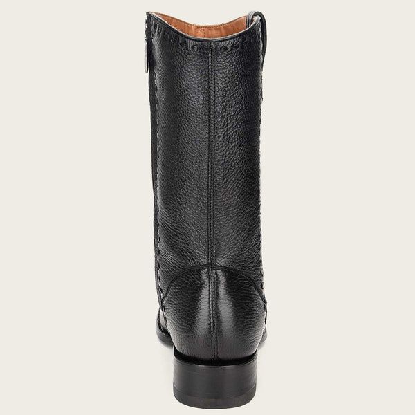 Cuadra | Engraved Black Deer Leather Boot