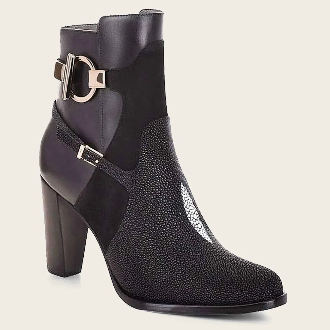 Cuadra | Black Ankle Boots In Genuine Stingray Leather