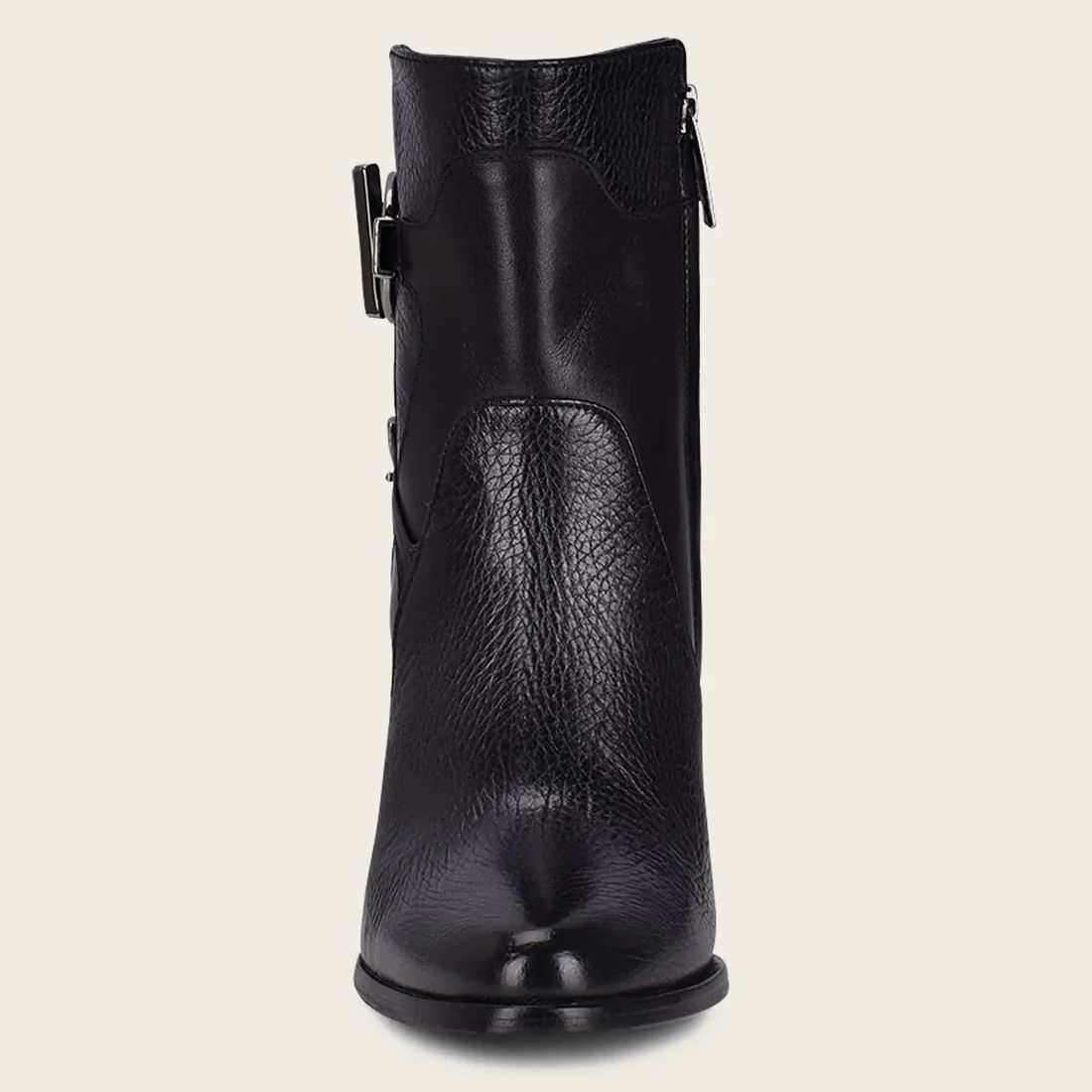 Cuadra | Genuine Deer Black Leather Bootie