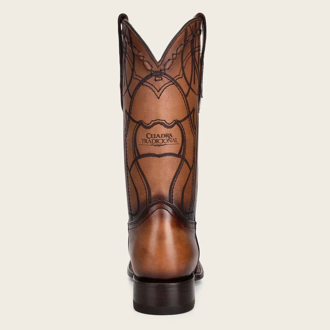 Cuadra | Engraved Honey Leather Western Boot