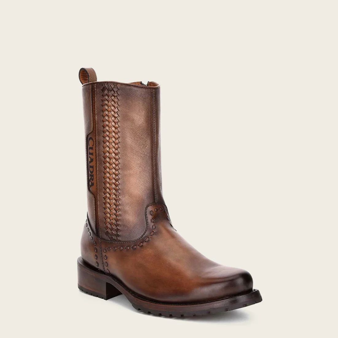 Cuadra | Handwoven Honey Leather Boot