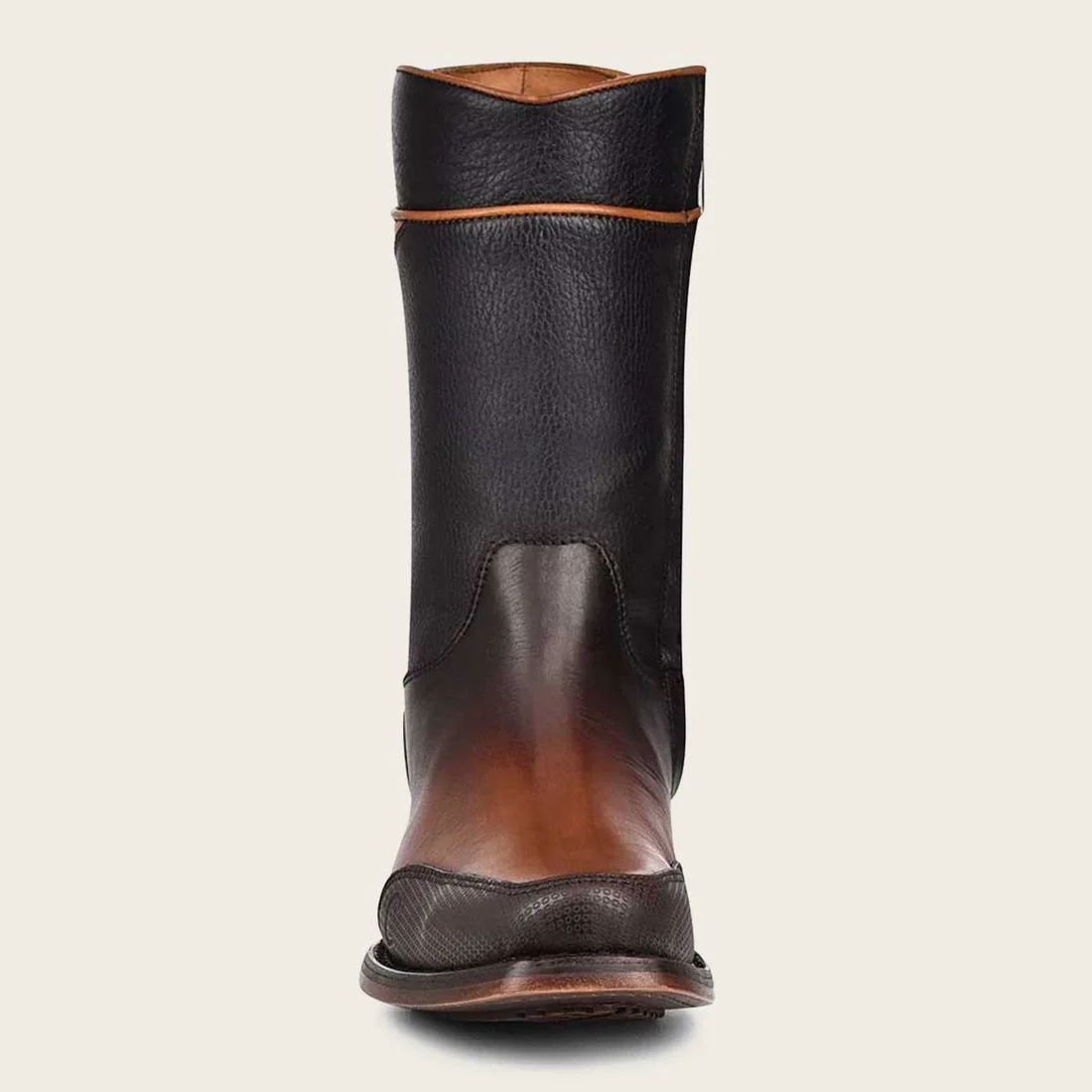 Cuadra | Urban Brown Leather Boot With Laser Engraving Motifs