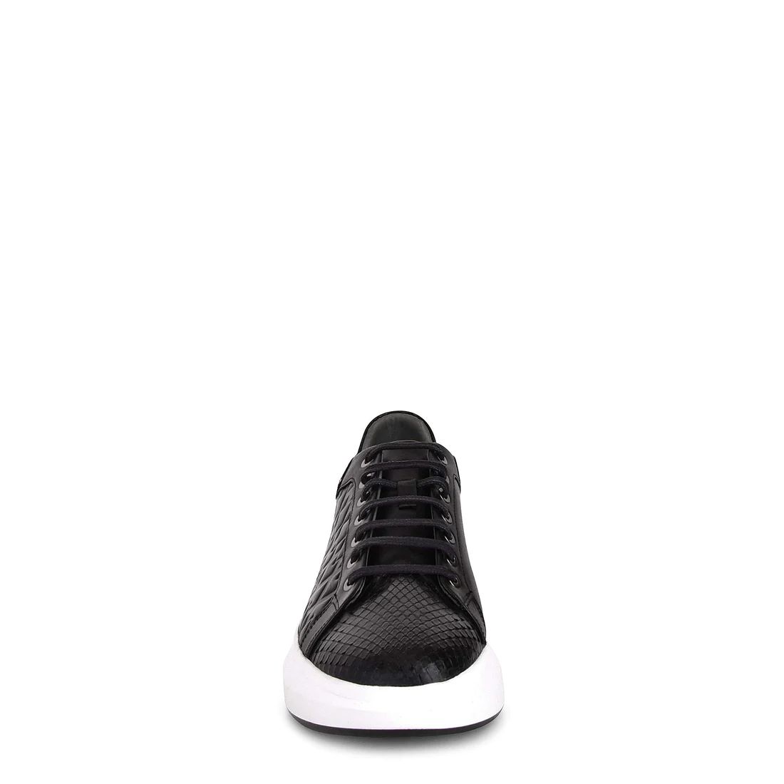 Cuadra | Genuine Python Black Leather Sneakers