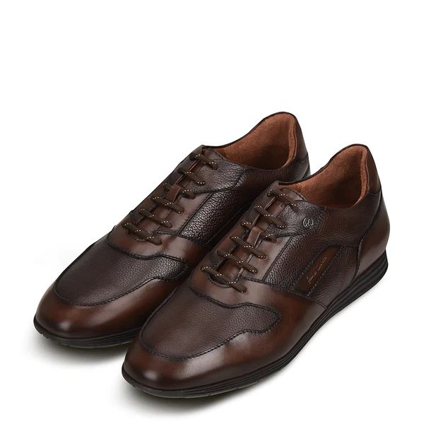 Cuadra | Hand-Painted Brown Bristol Leather Sneakers