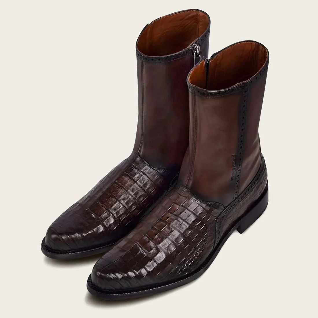 Cuadra | Hand-Painted Exotic Brown Leather Boot