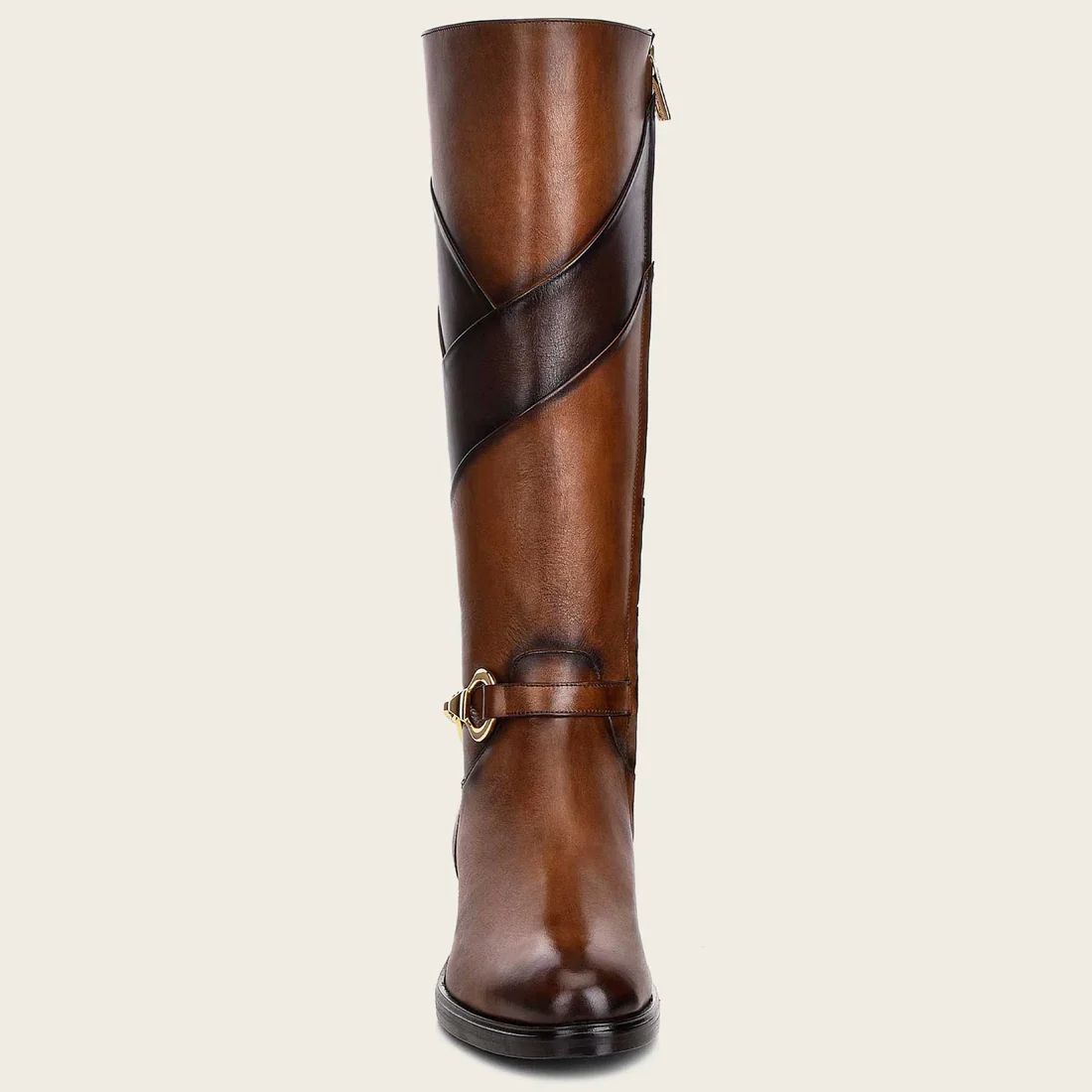 Cuadra | Hand-Painted Honey Leather Riding Boot With Contrasting Colors