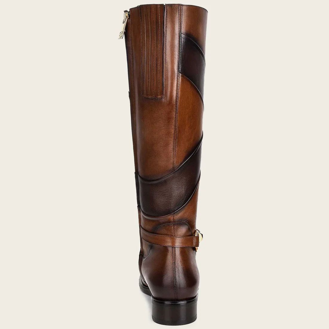 Cuadra | Hand-Painted Honey Leather Riding Boot With Contrasting Colors