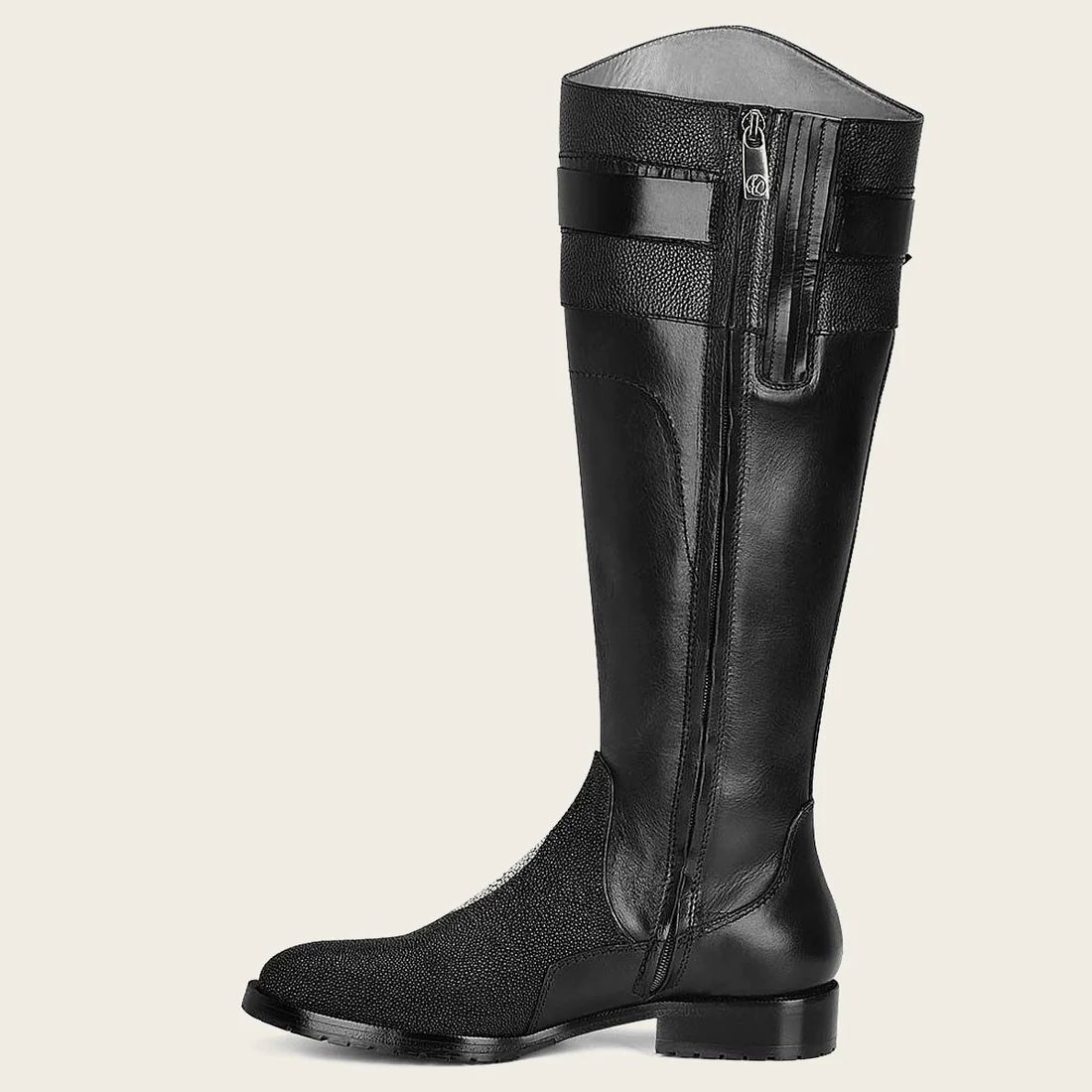 Cuadra | Black Exotic Stingray Riding Boot