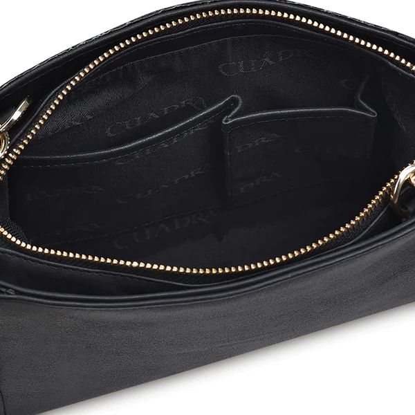 Cuadra | Studded Black Leather Crossbody Bag