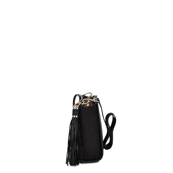 Cuadra | Studded Black Leather Crossbody Bag