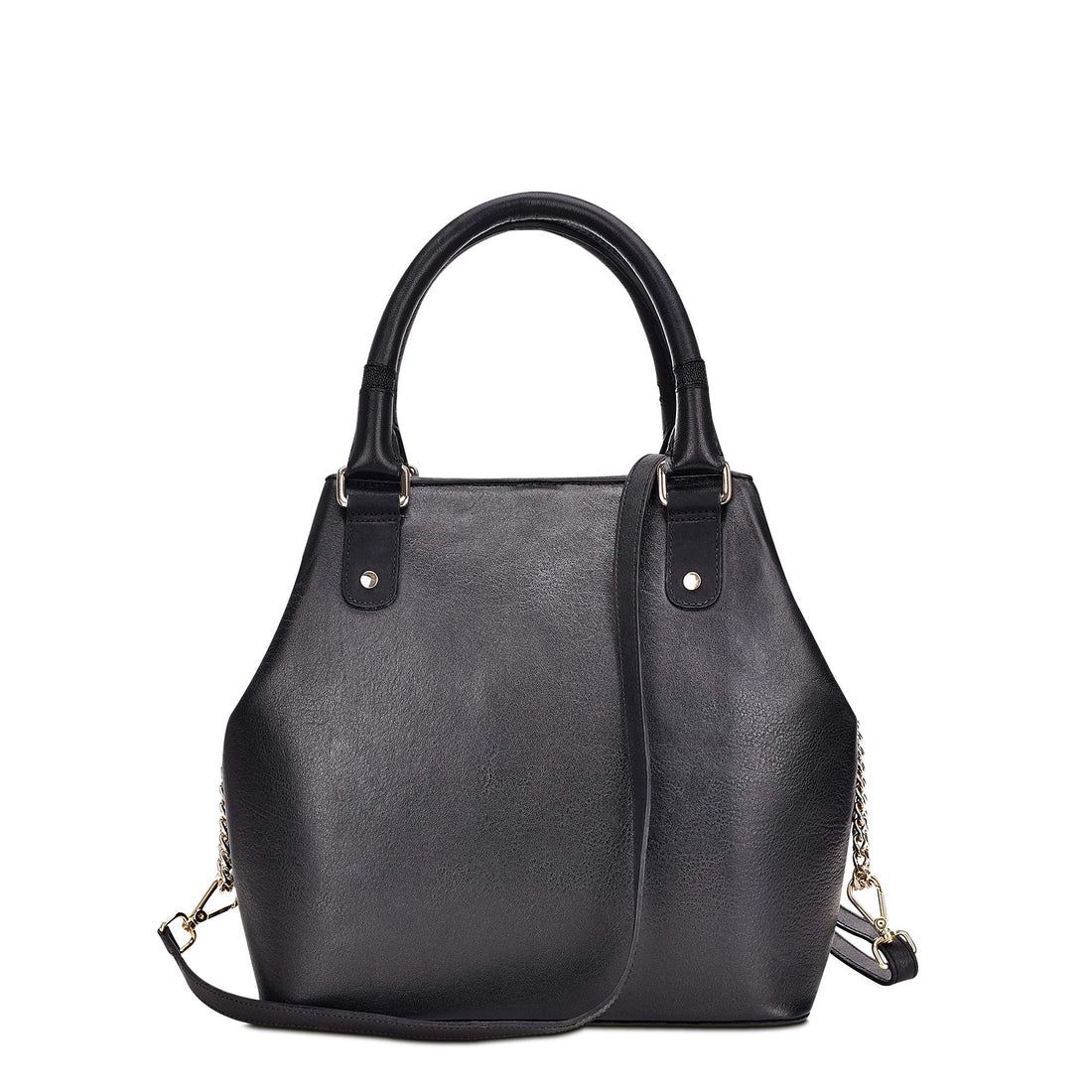 Cuadra | Laser Cut Black Leather Tote Bag