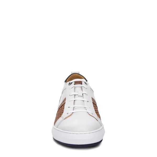 Cuadra | Hand-Painted Casual White Leather Sneakers