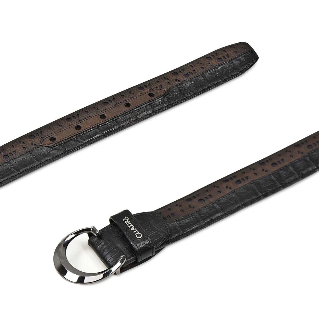 Cuadra | Engraved Exotic Bi-Tone Leather Belt