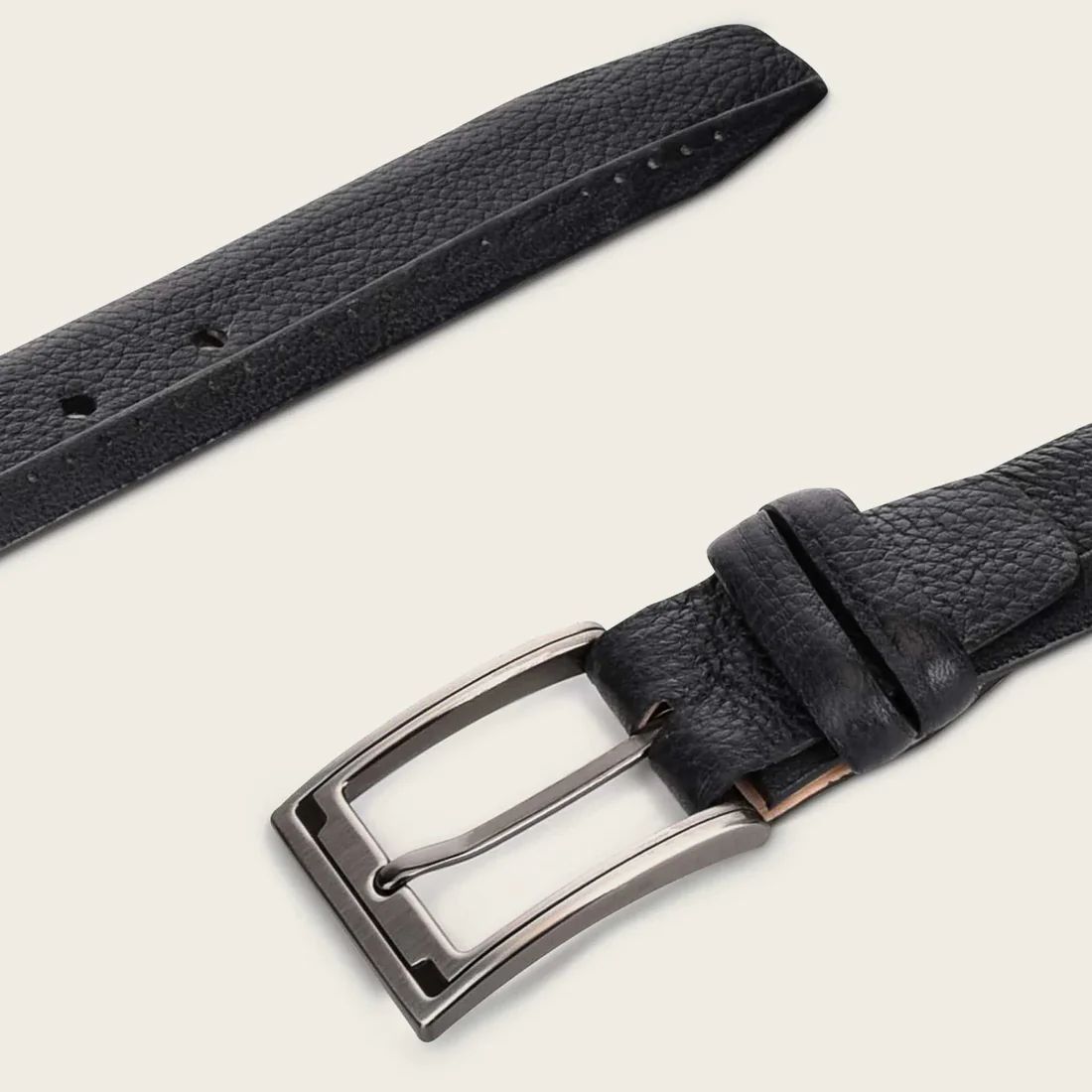 Cuadra | Perforated Black Leather Belt