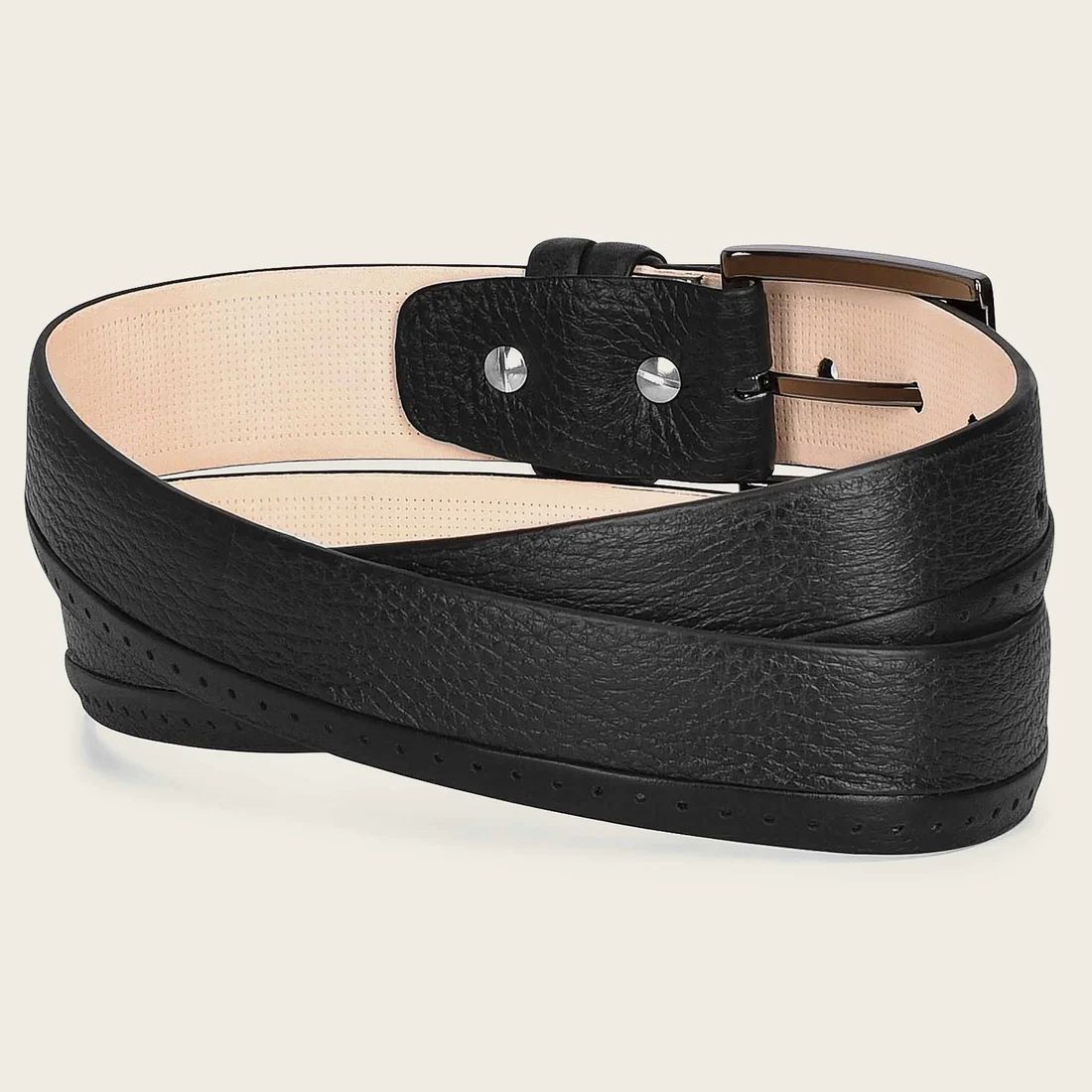 Cuadra | Perforated Black Leather Belt