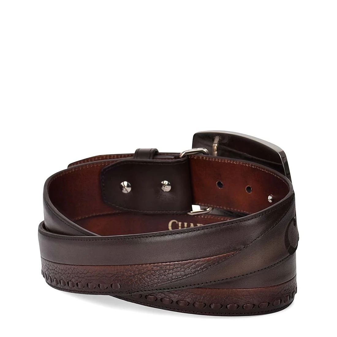 Cuadra | Hand-Painted Chocolate Brown Leather Western Belt