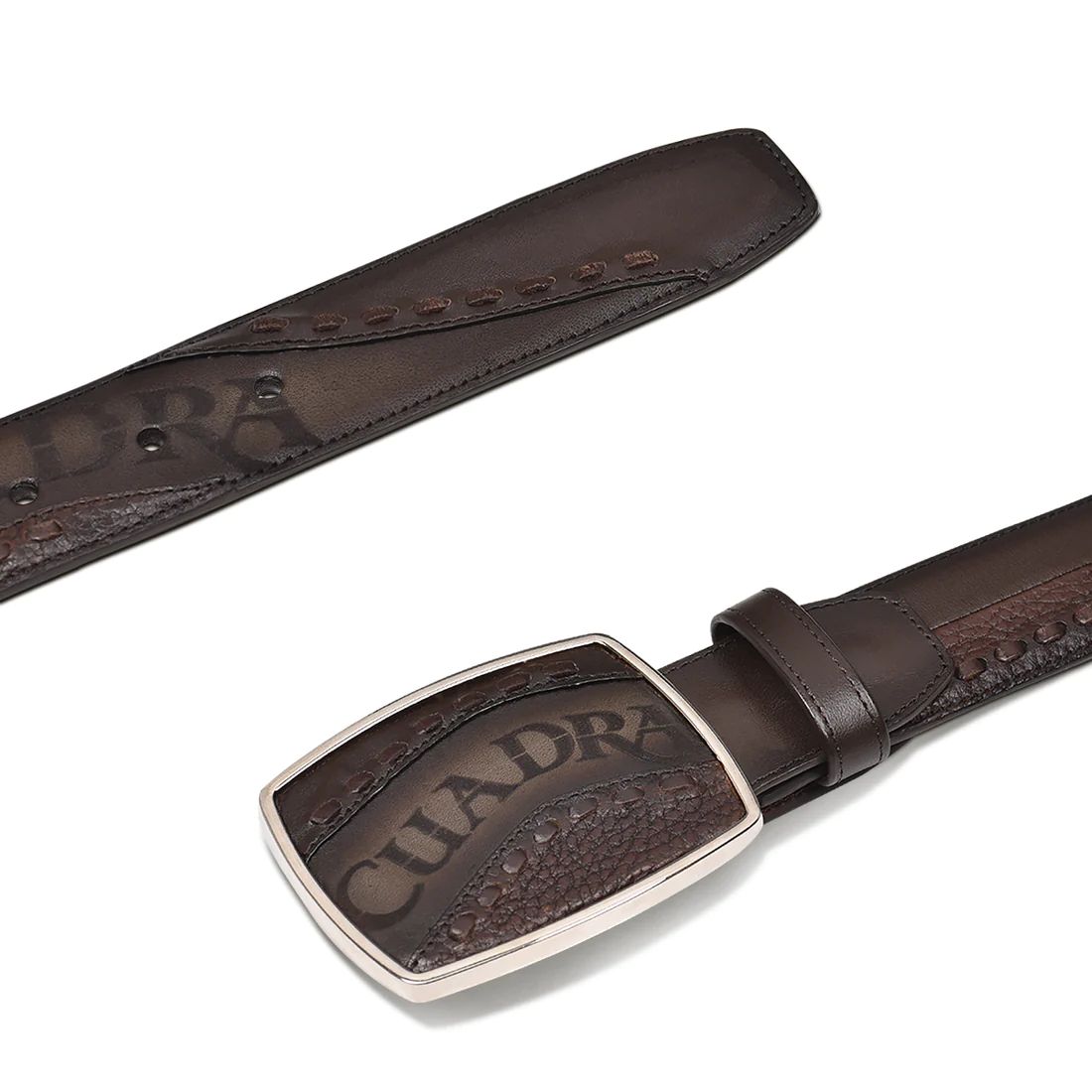 Cuadra | Hand-Painted Chocolate Brown Leather Western Belt