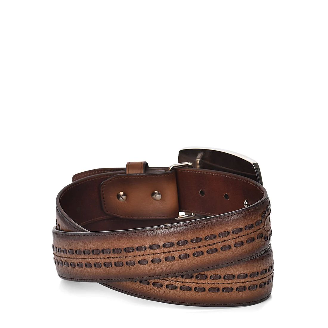 Cuadra | Hand-Painted Honey Leather Laser Engraved Western Belt