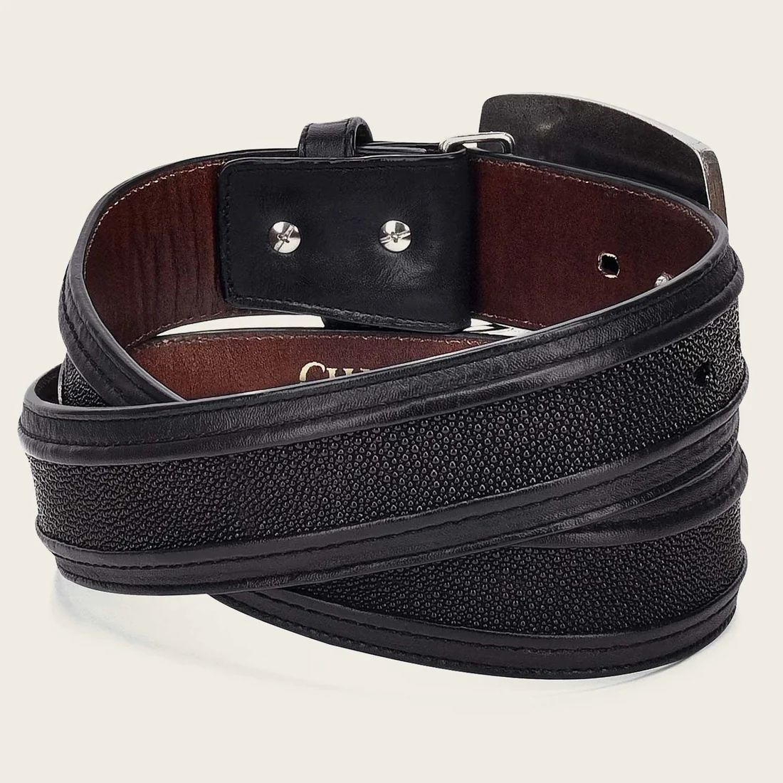 Cuadra | Black Leather Western Belt