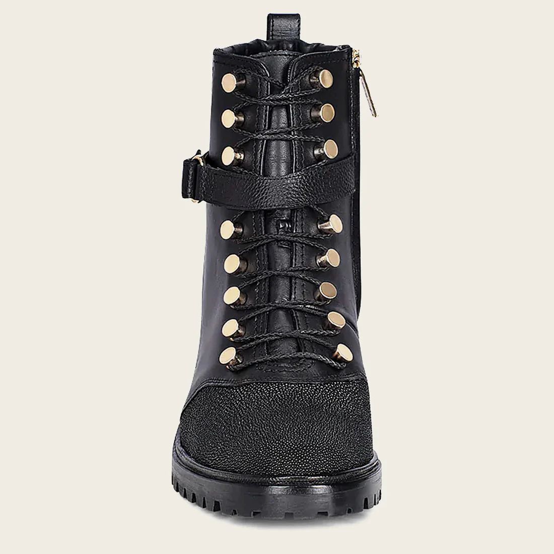 Cuadra | High Heel Urban Black Exotic Leather Bootie